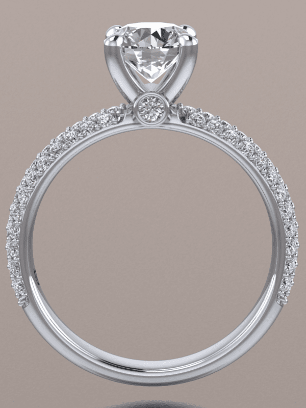 Domed Pave Diamond Engagement Ring