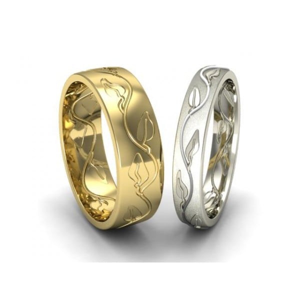 Dionysos Leaf Ethical Wedding Ring