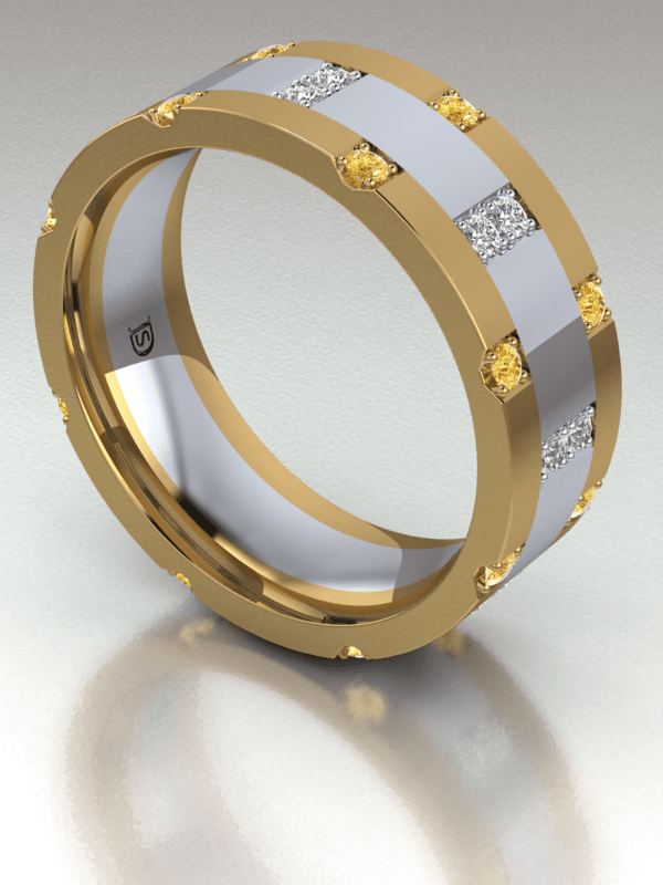 Flat Diamond Wedding Ring