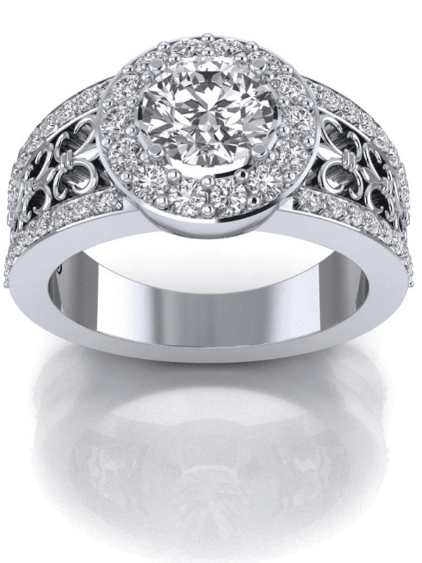 Fleur de Lis Engagement Ring