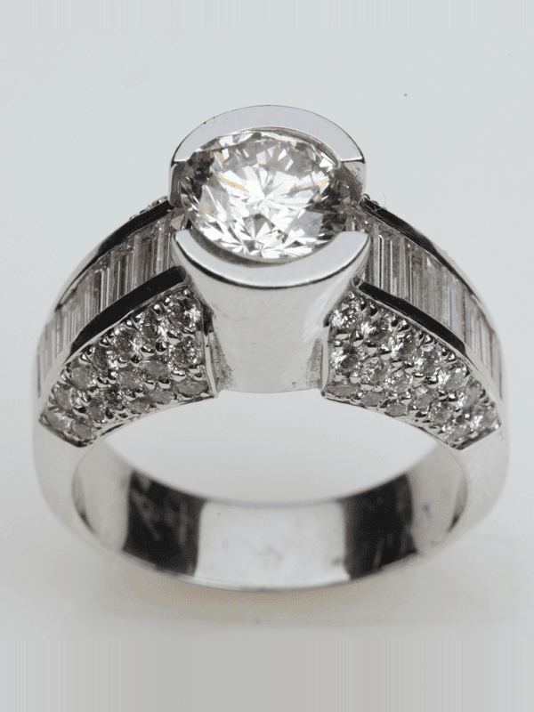 Heavy Bezel Set Engagement Ring