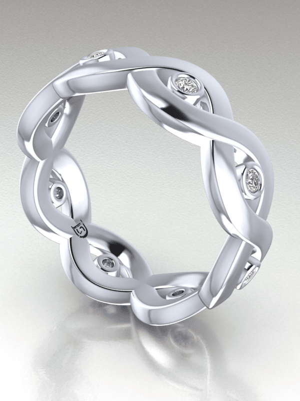 Infinity Diamond Wedding Ring in 18k White Gold