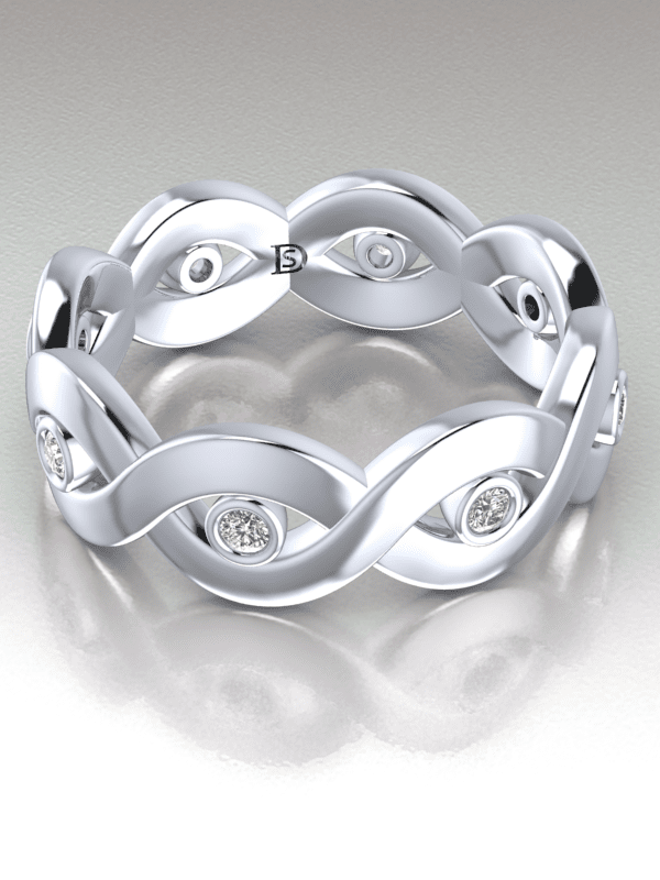 Infinity Diamond Wedding Ring in 18k White Gold