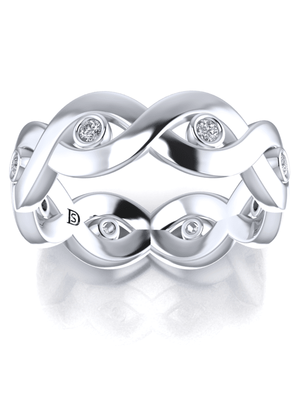 Infinity Diamond Wedding Ring in 18k White Gold