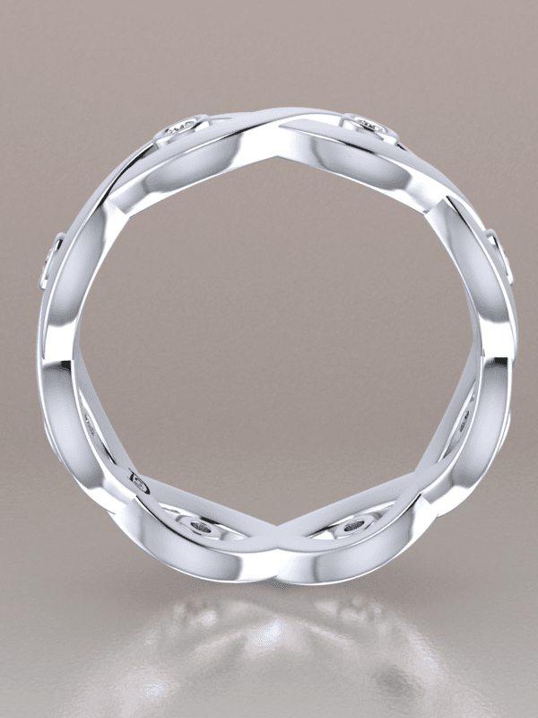 Infinity Diamond Wedding Ring in 18k White Gold