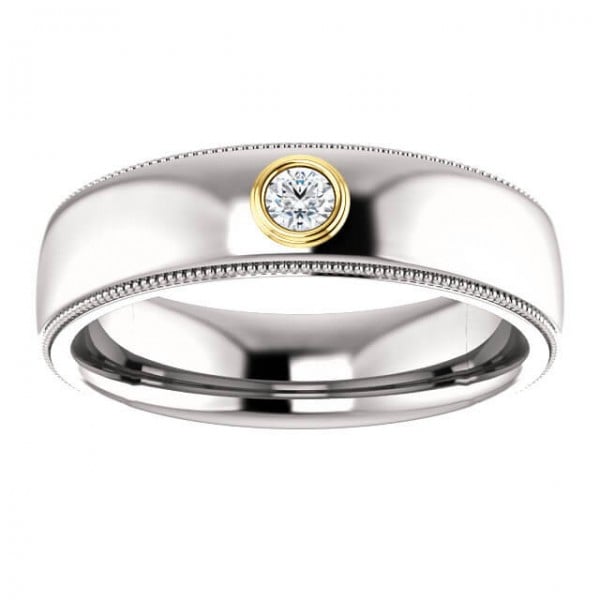 Mens Bezel Set Wedding Ring