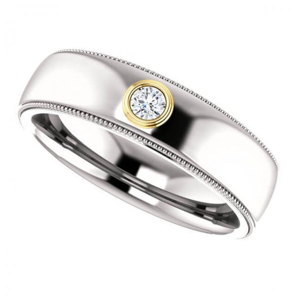Mens Bezel Set Wedding Ring