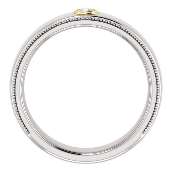 Mens Bezel Set Wedding Ring