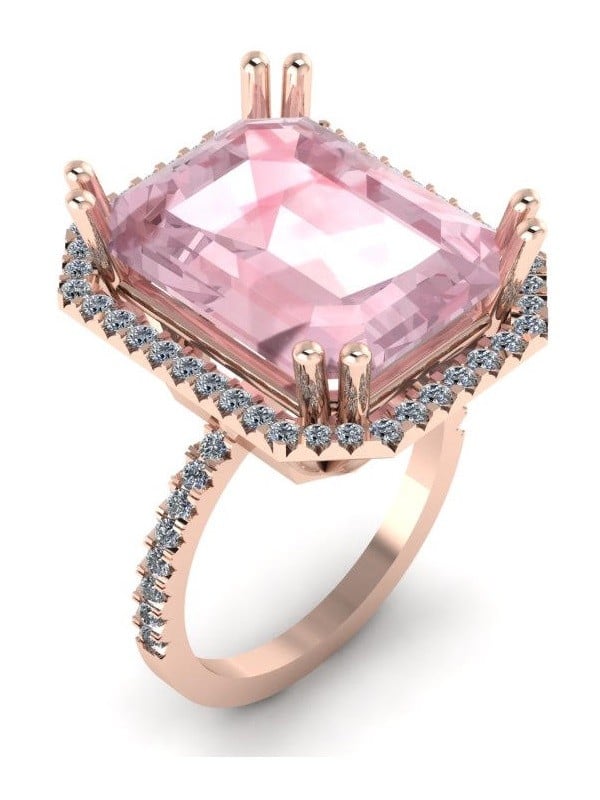 Morganite Engagement Ring in Rose Gold