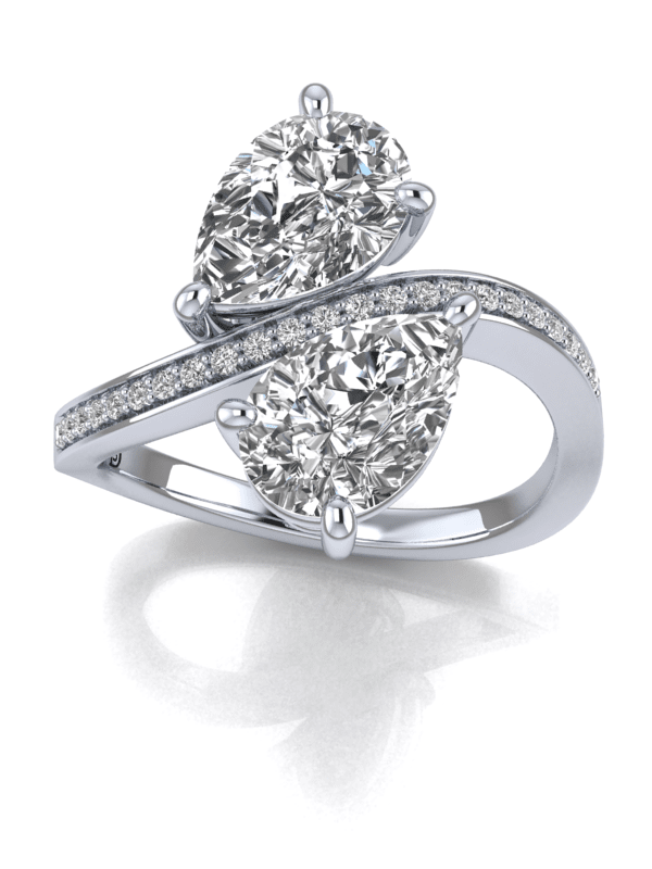 Two Pear Shaped Engagement Ring