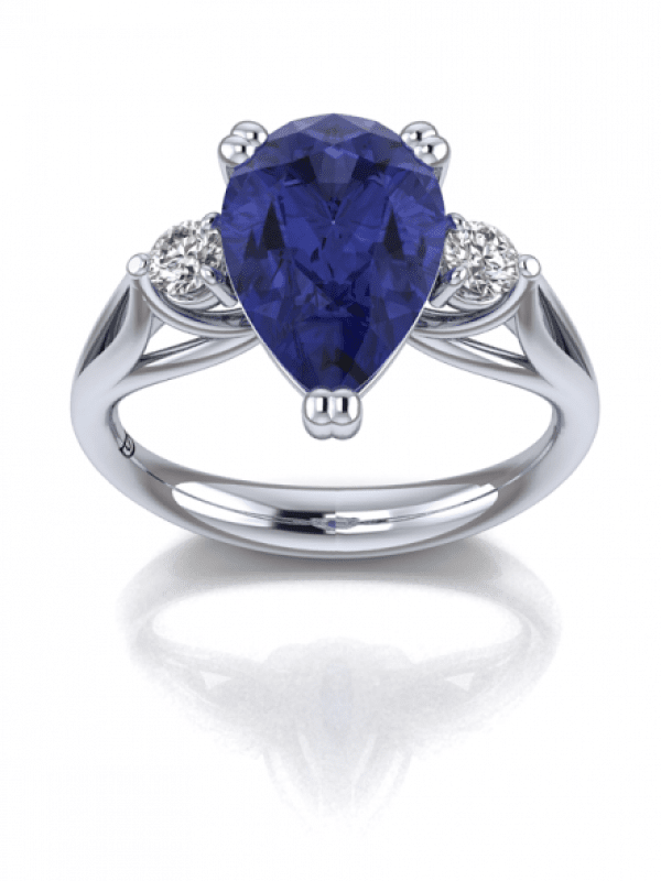 Pear Shaped Tanzanite Engagement Ring