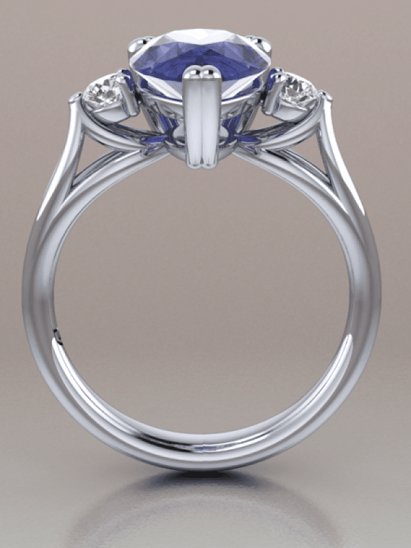 Pear Shaped Tanzanite Engagement Ring