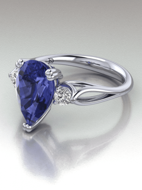 Pear Shaped Tanzanite Engagement Ring