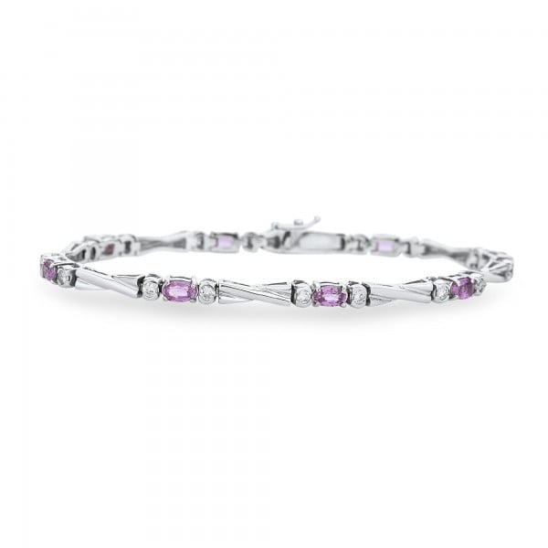 Pink Sapphire Diamond Bracelet