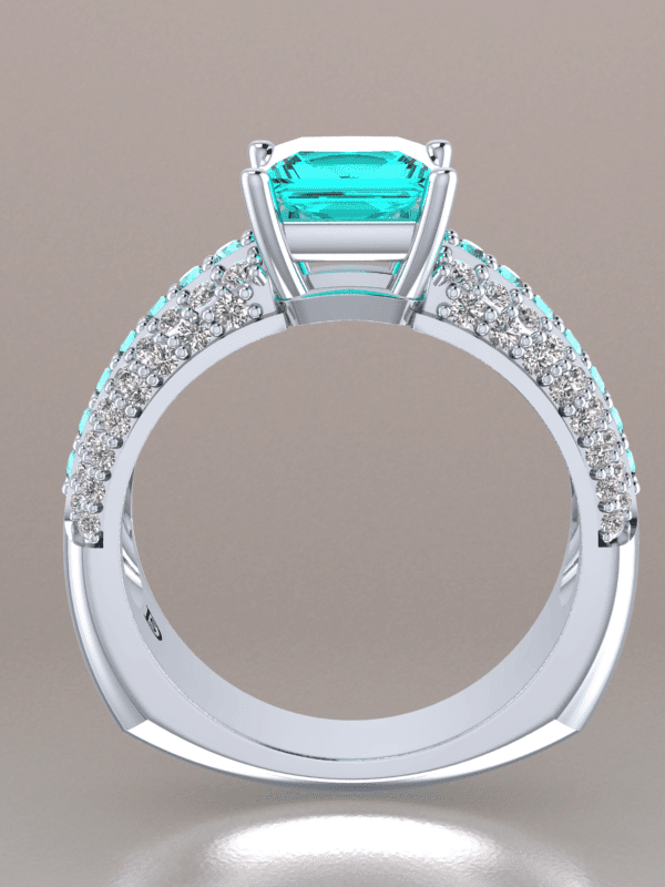 Princess Aquamarine Engagement Rings