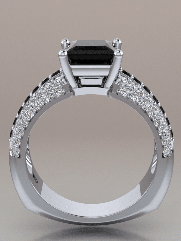 Princess Cut Black Diamond Engagement Ring