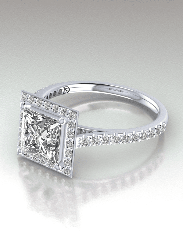 Princess Cut Halo Engagement Ring