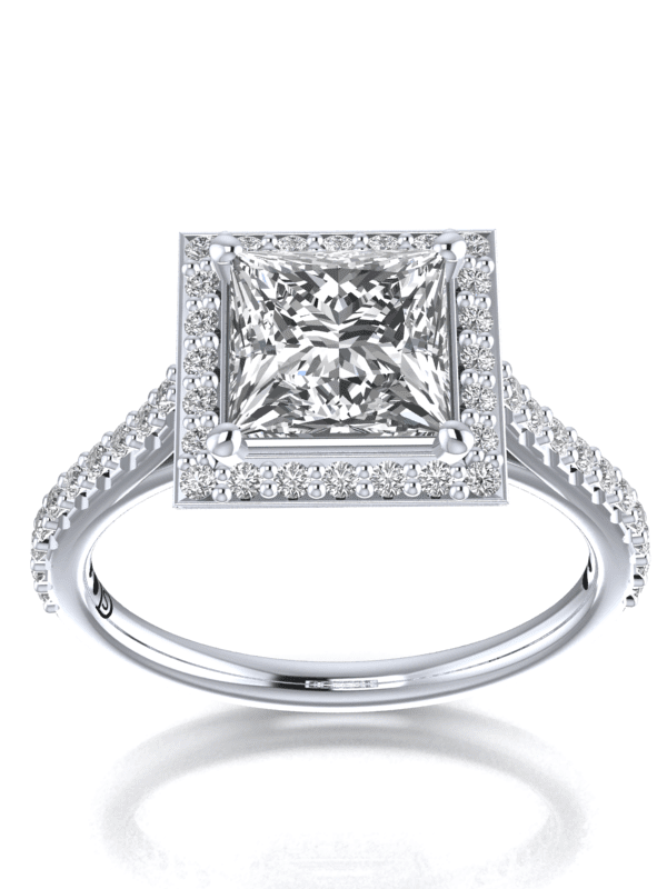 Princess Cut Halo Engagement Ring