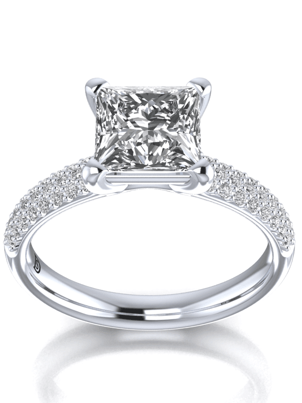 Princess Cut Micro Pave Engagement Ring