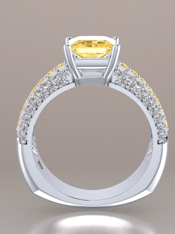 Princess Cut Yellow Diamond Engagement Rings