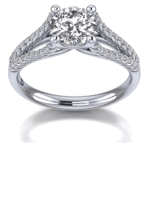 Rope Twist Split Shank Engagement Ring