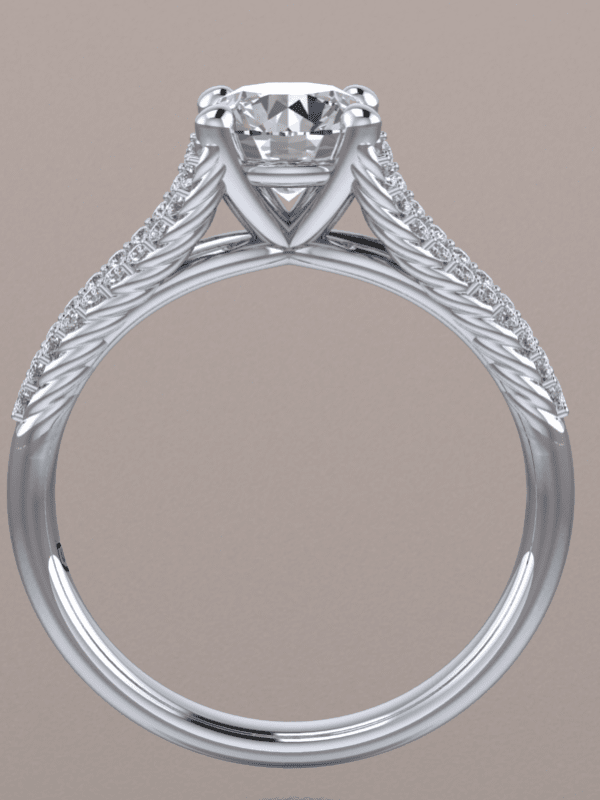 Rope Twist Split Shank Engagement Ring