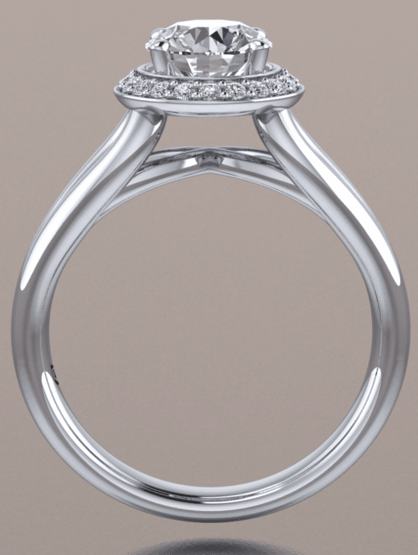 Split Shank Halo Diamond Engagement Ring