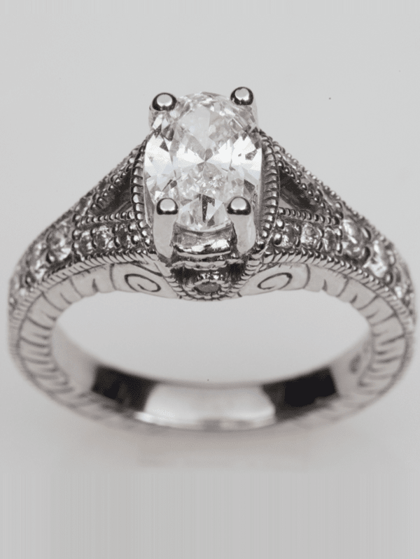 Split Shank Oval Vintage Engagement Ring