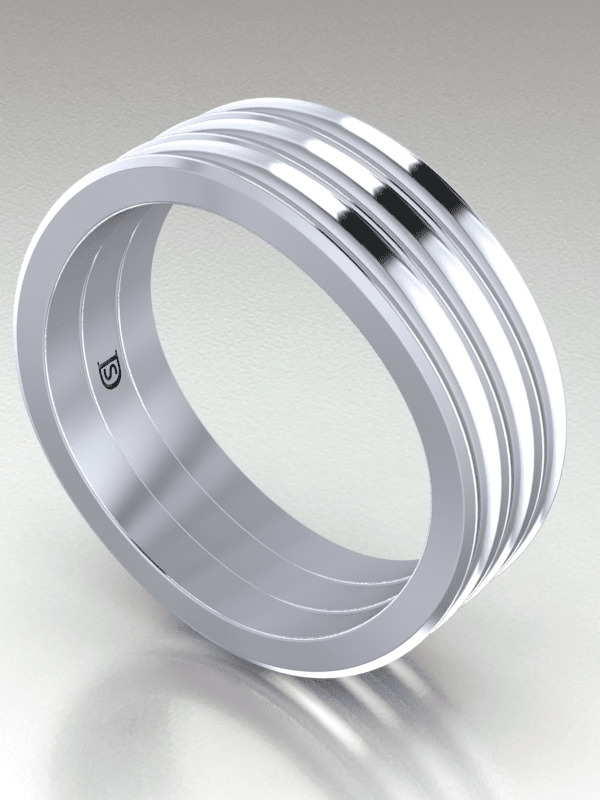 Square Shaped Wedding Band in 18k White Gold