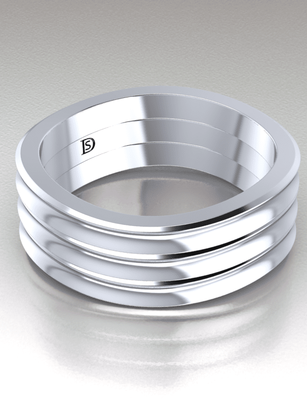 Square Shaped Wedding Band in 18k White Gold
