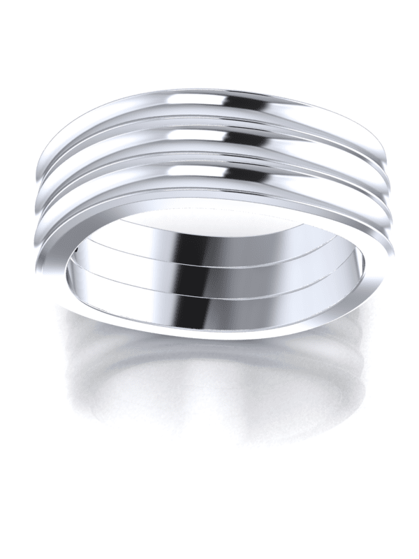 Square Shaped Wedding Band in 18k White Gold