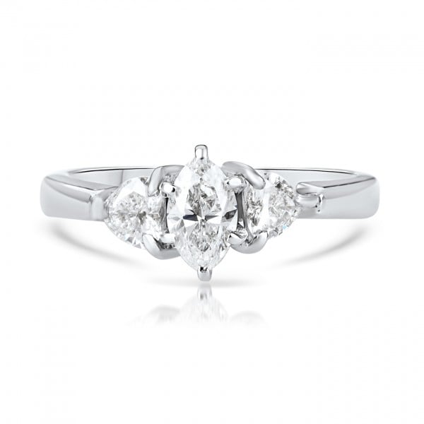 Three-Stone Marquise Diamond Engagement Ring
