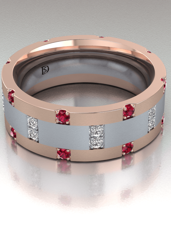 Two Tone Diamond Wedding Band