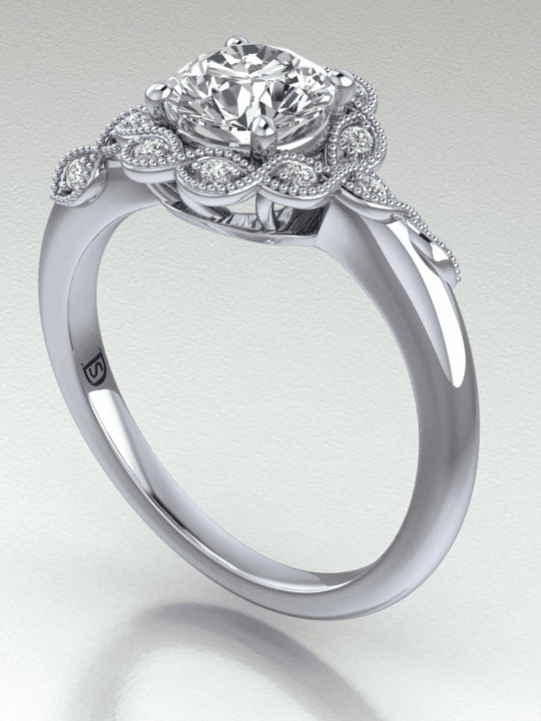 Vintage Halo Engagement Ring
