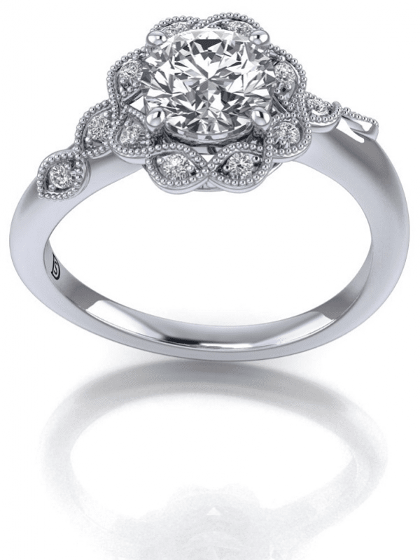Vintage Halo Engagement Ring