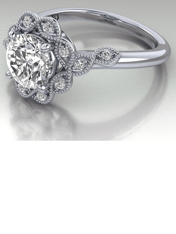 Vintage Halo Engagement Ring