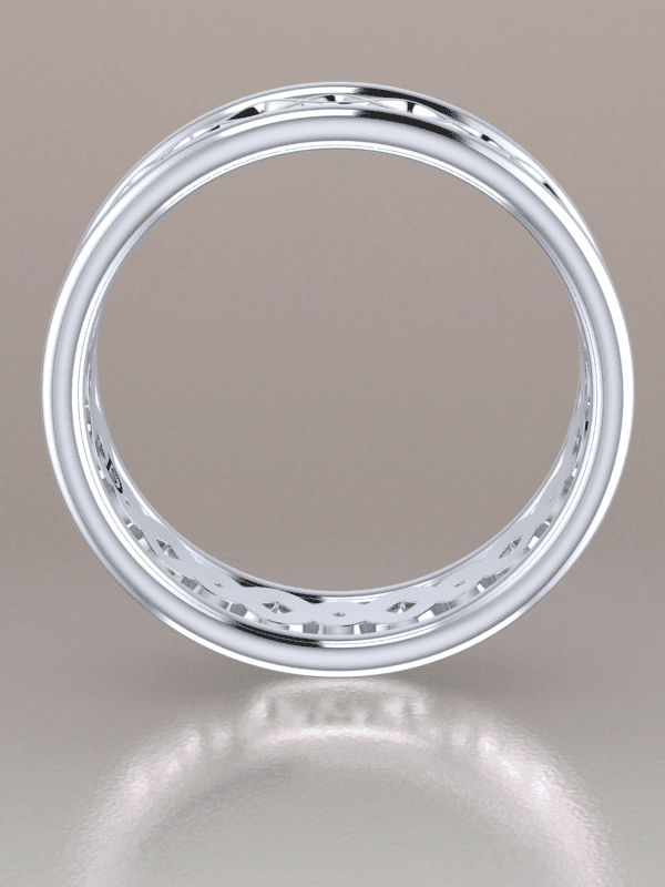 Wave Shaped Wedding Ring in 18k White Gold